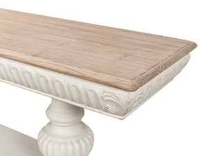 Sarreid Hugo Console Table - Antique White Base With Natural Pine Top - Stylish And Versatile Furniture Piece White  53580-3