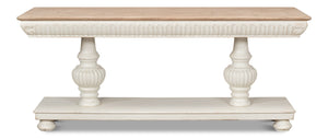 Sarreid Hugo Console Table - Antique White Base With Natural Pine Top - Stylish And Versatile Furniture Piece White  53580-3