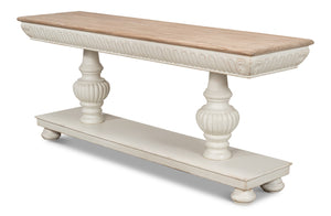 Sarreid Hugo Console Table - Antique White Base With Natural Pine Top - Stylish And Versatile Furniture Piece White  53580-3