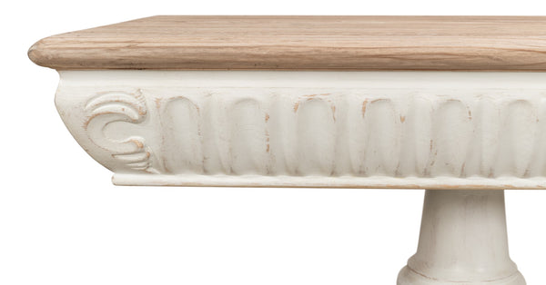 Sarreid Hugo Console Table - Antique White Base With Natural Pine Top - Stylish And Versatile Furniture Piece White  53580-3