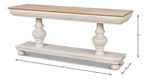 Sarreid Hugo Console Table - Antique White Base With Natural Pine Top - Stylish And Versatile Furniture Piece White  53580-3