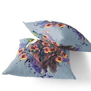 Homeroots Set Of Two 16" X 16" Brown Bird Blown Seam Indoor Outdoor Throw Pillow  Polyester 535801