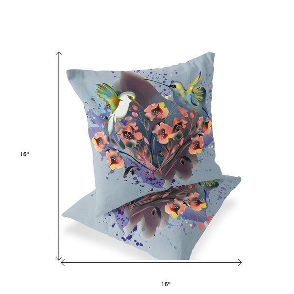 Homeroots Set Of Two 16" X 16" Brown Bird Blown Seam Indoor Outdoor Throw Pillow  Polyester 535801