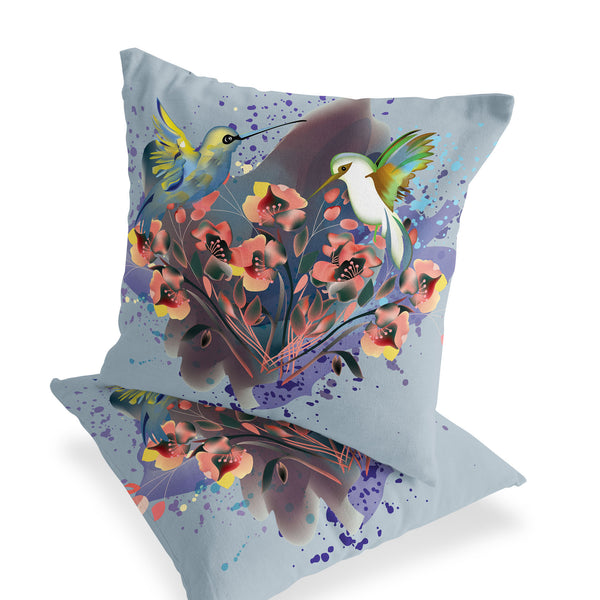Homeroots Set Of Two 16" X 16" Brown Bird Blown Seam Indoor Outdoor Throw Pillow  Polyester 535801