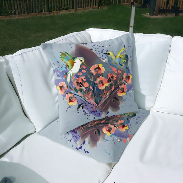 Homeroots Set Of Two 16" X 16" Brown Bird Blown Seam Indoor Outdoor Throw Pillow  Polyester 535801