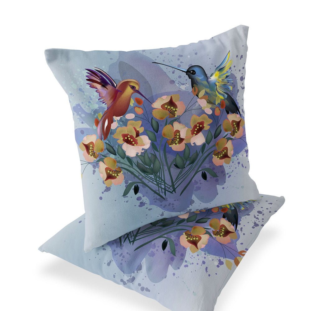 Homeroots Set Of Two 16" X 16" Yellow Bird Blown Seam Indoor Outdoor Throw Pillow  Polyester 535802