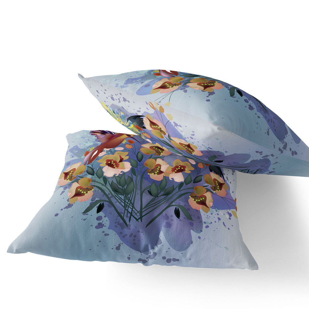 Homeroots Set Of Two 16" X 16" Yellow Bird Blown Seam Indoor Outdoor Throw Pillow  Polyester 535802