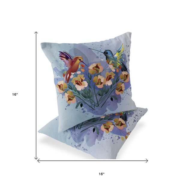 Homeroots Set Of Two 16" X 16" Yellow Bird Blown Seam Indoor Outdoor Throw Pillow  Polyester 535802