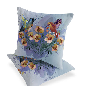 Homeroots Set Of Two 16" X 16" Yellow Bird Blown Seam Indoor Outdoor Throw Pillow  Polyester 535802