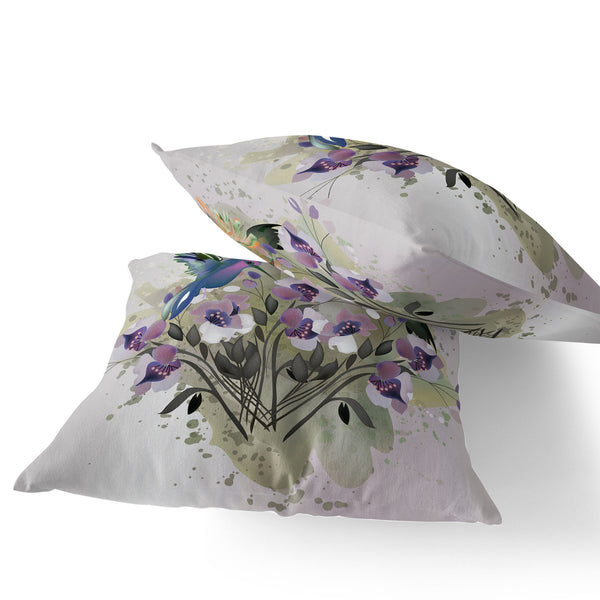 Homeroots Set Of Two 16" X 16" Beige Bird Blown Seam Indoor Outdoor Throw Pillow  Polyester 535803