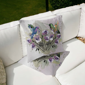 Homeroots Set Of Two 16" X 16" Beige Bird Blown Seam Indoor Outdoor Throw Pillow  Polyester 535803