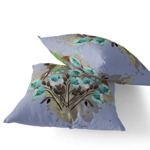 Homeroots Set Of Two 16" X 16" Green Bird Blown Seam Indoor Outdoor Throw Pillow  Polyester 535805
