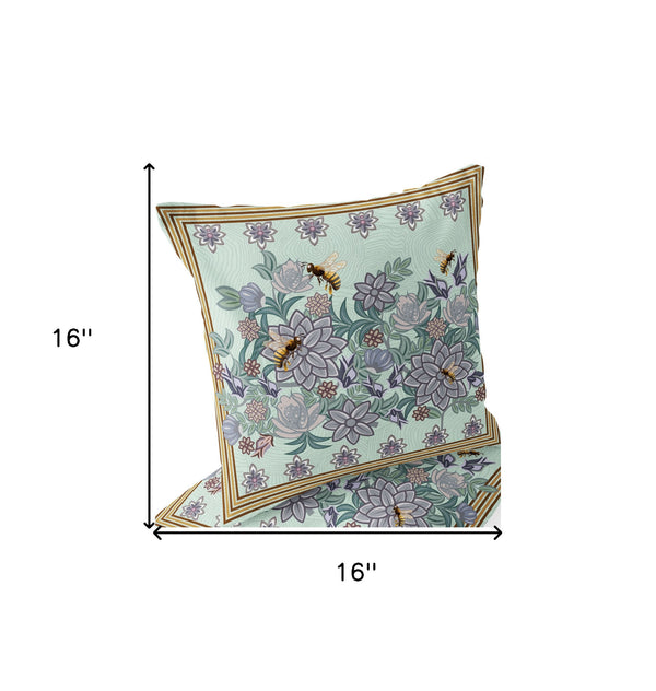 Homeroots Set Of Two 16" Green Bee Does Not Apply Indoor Outdoor Throw  Polyester 535818