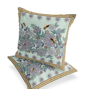 Homeroots Set Of Two 16" Green Bee Does Not Apply Indoor Outdoor Throw  Polyester 535818