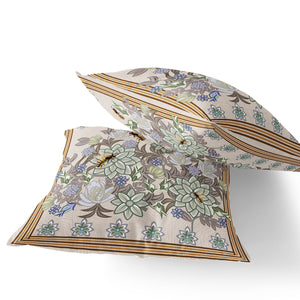 Homeroots Set Of Two 16" X 16" Green Bee Blown Seam Indoor Outdoor Throw Pillow  Polyester 535820