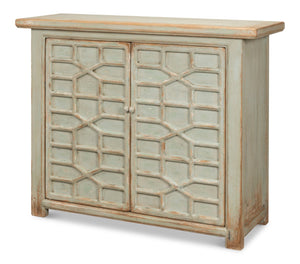 Sarreid Isla Entrance Commode In Sage Finish - Elegant Pine Wood Design For Stylish Home Interiors Green  53584-4