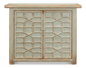 Sarreid Isla Entrance Commode In Sage Finish - Elegant Pine Wood Design For Stylish Home Interiors Green  53584-4