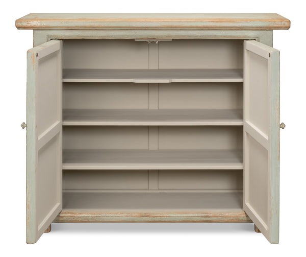 Sarreid Isla Entrance Commode In Sage Finish - Elegant Pine Wood Design For Stylish Home Interiors Green  53584-4