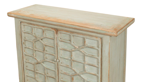 Sarreid Isla Entrance Commode In Sage Finish - Elegant Pine Wood Design For Stylish Home Interiors Green  53584-4