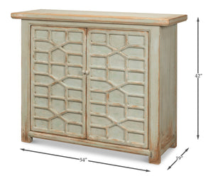 Sarreid Isla Entrance Commode In Sage Finish - Elegant Pine Wood Design For Stylish Home Interiors Green  53584-4