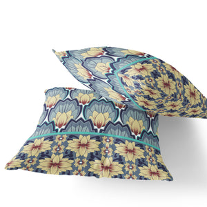 Homeroots Set Of Two 16" X 16" Gray And Yellow Botanical Indoor Outdoor Throw Pillow  Polyester 535848