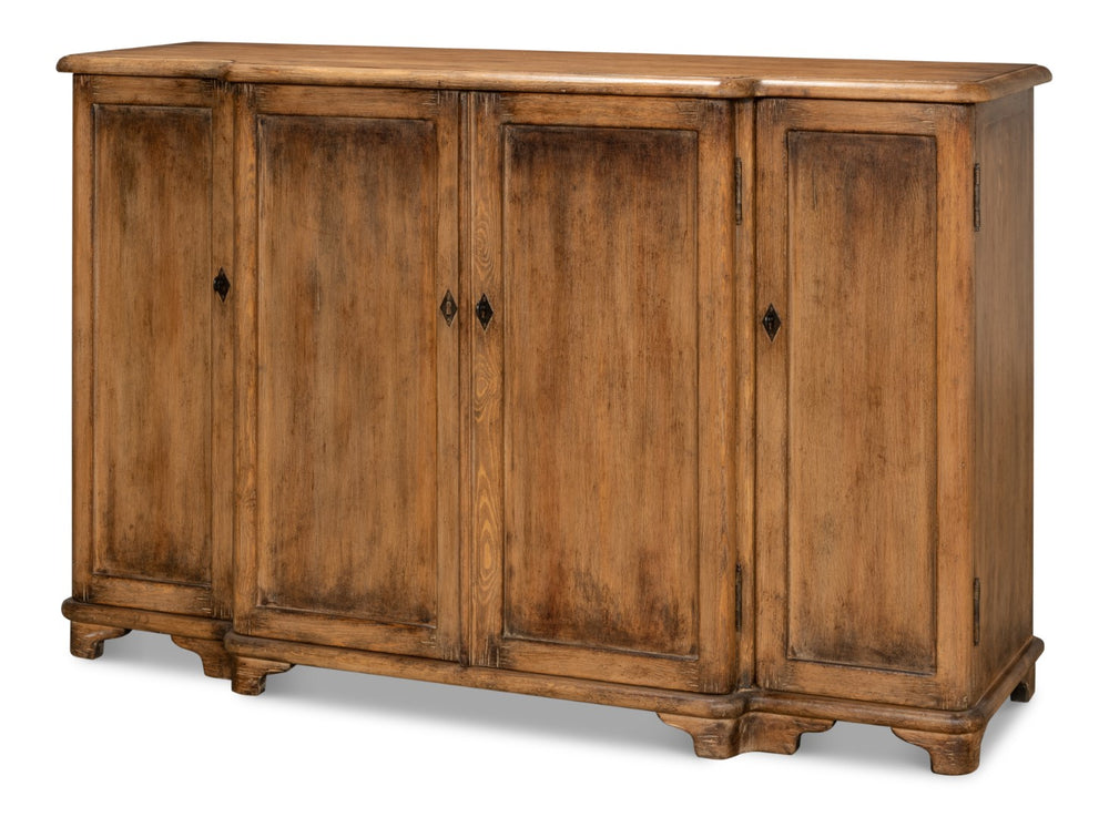 Sarreid Entree' Sideboard In Rich Brown Pine Finish - Stylish Storage Solution For Modern Homes & Decor Brown  53585-2
