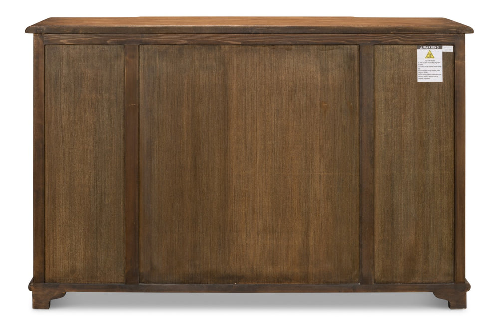 Sarreid Entree' Sideboard In Rich Brown Pine Finish - Stylish Storage Solution For Modern Homes & Decor Brown  53585-2