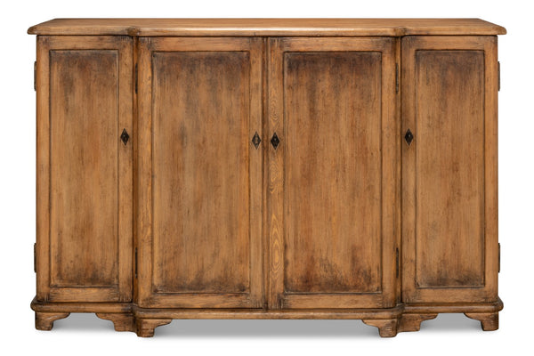 Sarreid Entree' Sideboard In Rich Brown Pine Finish - Stylish Storage Solution For Modern Homes & Decor Brown  53585-2