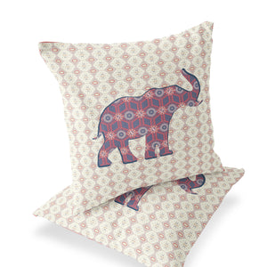 Homeroots Set Of Two 16" X 16" Blue And Yellow Elephant Eclectic Indoor Outdoor Throw Pillow  Polyester 535852