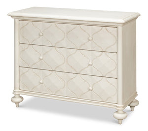 Sarreid Sommeil 3 Drawer Commode In Antique White - Elegant Pine Wood Storage Solution For Your Home White  53586-3