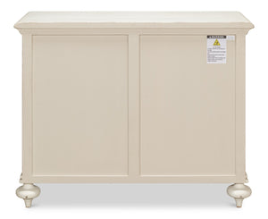 Sarreid Sommeil 3 Drawer Commode In Antique White - Elegant Pine Wood Storage Solution For Your Home White  53586-3