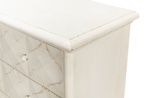 Sarreid Sommeil 3 Drawer Commode In Antique White - Elegant Pine Wood Storage Solution For Your Home White  53586-3