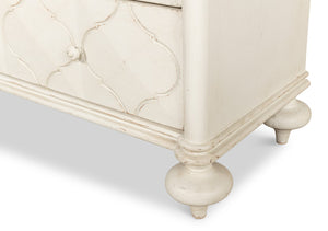 Sarreid Sommeil 3 Drawer Commode In Antique White - Elegant Pine Wood Storage Solution For Your Home White  53586-3