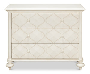Sarreid Sommeil 3 Drawer Commode In Antique White - Elegant Pine Wood Storage Solution For Your Home White  53586-3