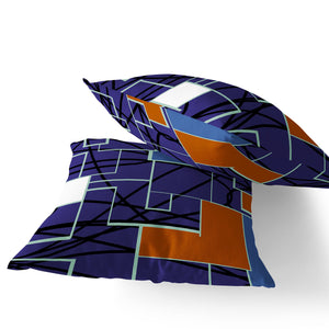 Homeroots Set Of Two 16" X 16" Blue And Green Geometric Indoor Outdoor Throw Pillow  Polyester 535877