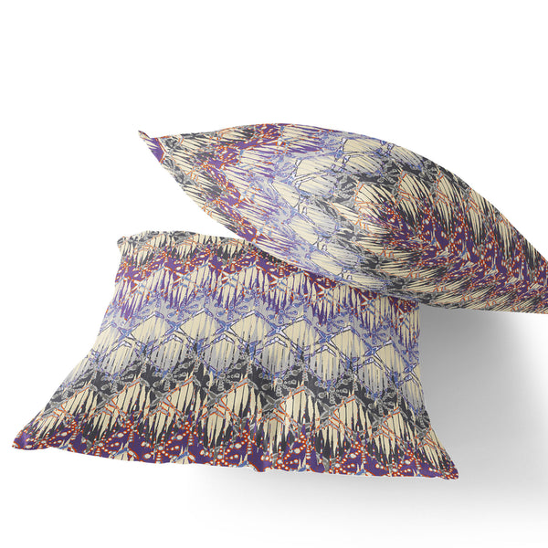 Homeroots Set Of Two 16" X 16" Gray And Red Geometric Indoor Outdoor Throw Pillow  Polyester 535878