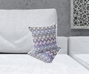Homeroots Set Of Two 16" X 16" Gray And Purple Geometric Indoor Outdoor Throw Pillow  Polyester 535879