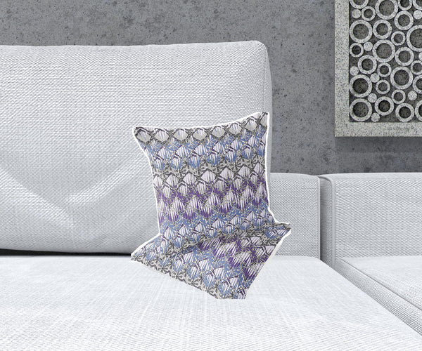 Homeroots Set Of Two 16" X 16" Gray And Purple Geometric Indoor Outdoor Throw Pillow  Polyester 535879