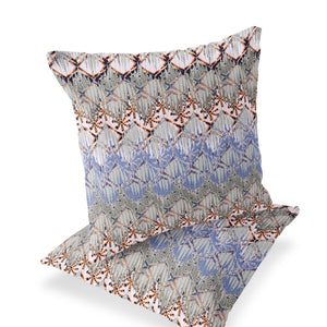 Homeroots Set Of Two 16" X 16" Gray And Orange Geometric Indoor Outdoor Throw Pillow  Polyester 535880