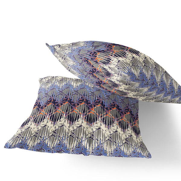 Homeroots Set Of Two 16" X 16" Gray And Purple Geometric Indoor Outdoor Throw Pillow  Polyester 535881