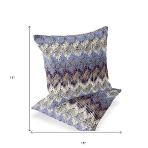 Homeroots Set Of Two 16" X 16" Gray And Purple Geometric Indoor Outdoor Throw Pillow  Polyester 535881