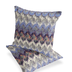 Homeroots Set Of Two 16" X 16" Gray And Purple Geometric Indoor Outdoor Throw Pillow  Polyester 535881
