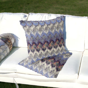 Homeroots Set Of Two 16" X 16" Gray And Purple Geometric Indoor Outdoor Throw Pillow  Polyester 535881