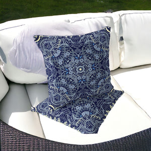 Homeroots Set Of Two 16" X 16" Blue And Yellow Geometric Indoor Outdoor Throw Pillow  Polyester 535882