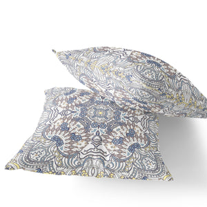 Homeroots Set Of Two 16" X 16" Gray And Yellow Geometric Indoor Outdoor Throw Pillow  Polyester 535883