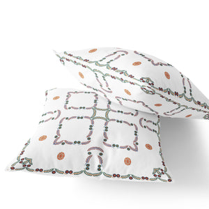 Homeroots Set Of Two 16" X 16" Green And White Botanical Indoor Outdoor Throw Pillow  Polyester 535889