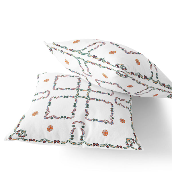 Homeroots Set Of Two 16" X 16" Green And White Botanical Indoor Outdoor Throw Pillow  Polyester 535889