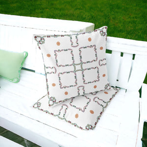 Homeroots Set Of Two 16" X 16" Green And White Botanical Indoor Outdoor Throw Pillow  Polyester 535889