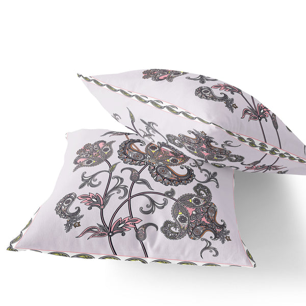 Homeroots Set Of Two 16" X 16" Gray And White Botanical Indoor Outdoor Throw Pillow  Polyester 535891