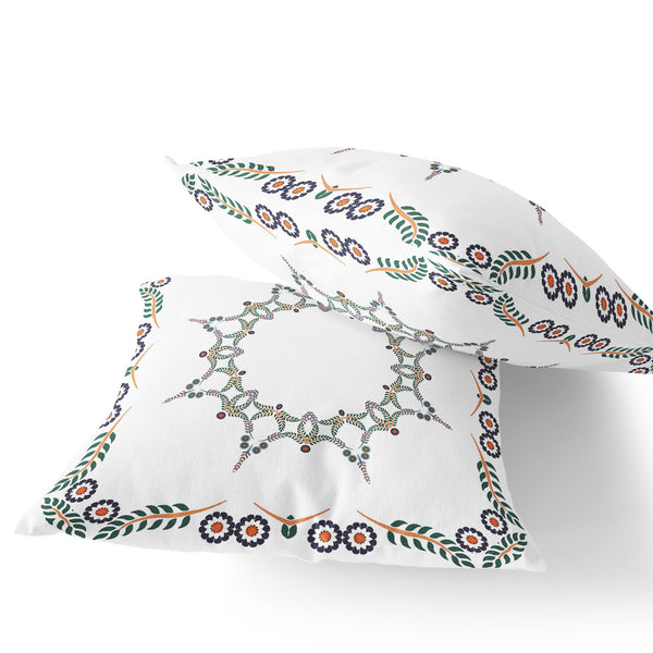 Homeroots Set Of Two 16" X 16" Green And White Botanical Indoor Outdoor Throw Pillow  Polyester 535894